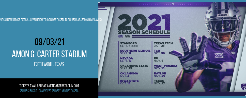 2021 TCU Horned Frogs Football Season Tickets (Includes Tickets To All Regular Season Home Games) at Amon G. Carter Stadium